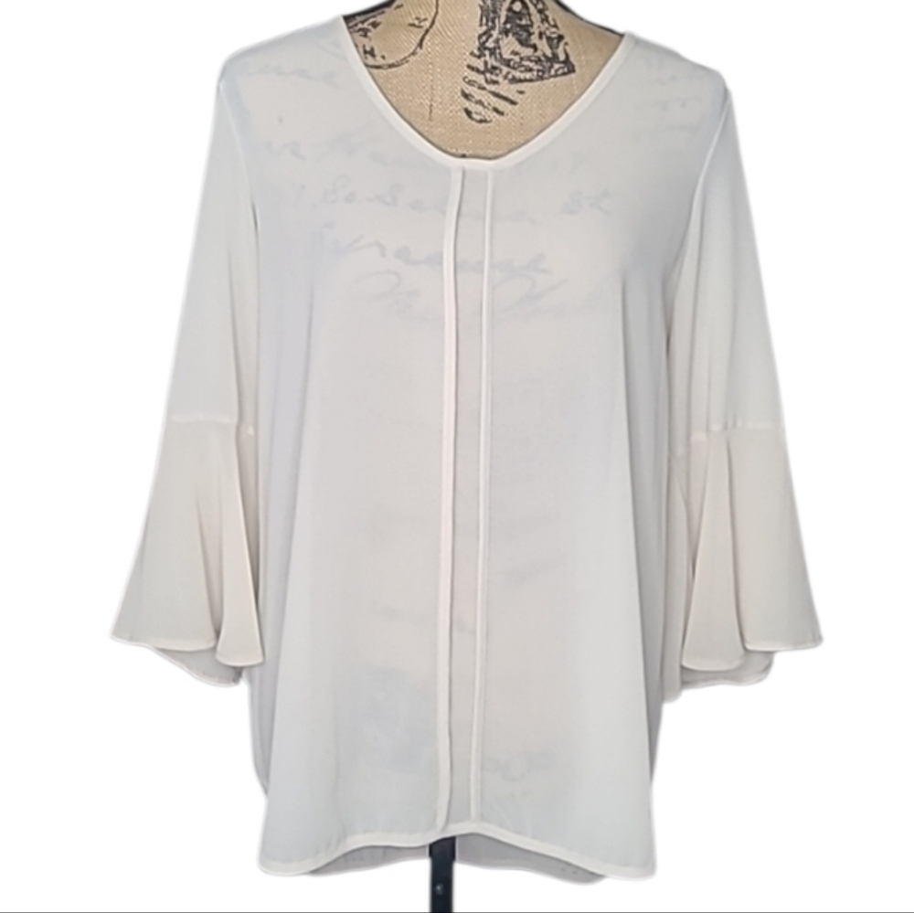 Kokoon Ivory Sheer 3/4 Bell Sleeve Blouse